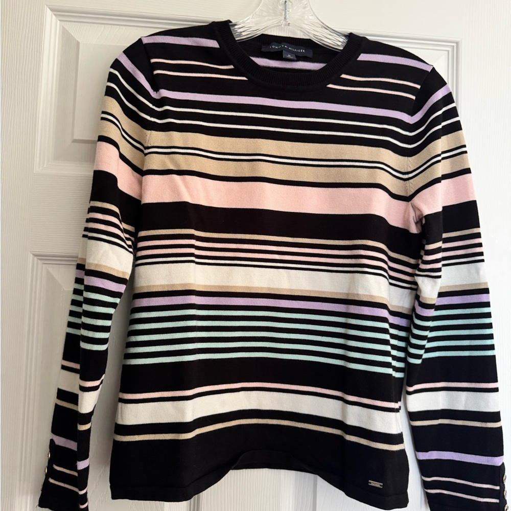 Tommy Hilfiger Pastel Striped Crew Neck Sweater